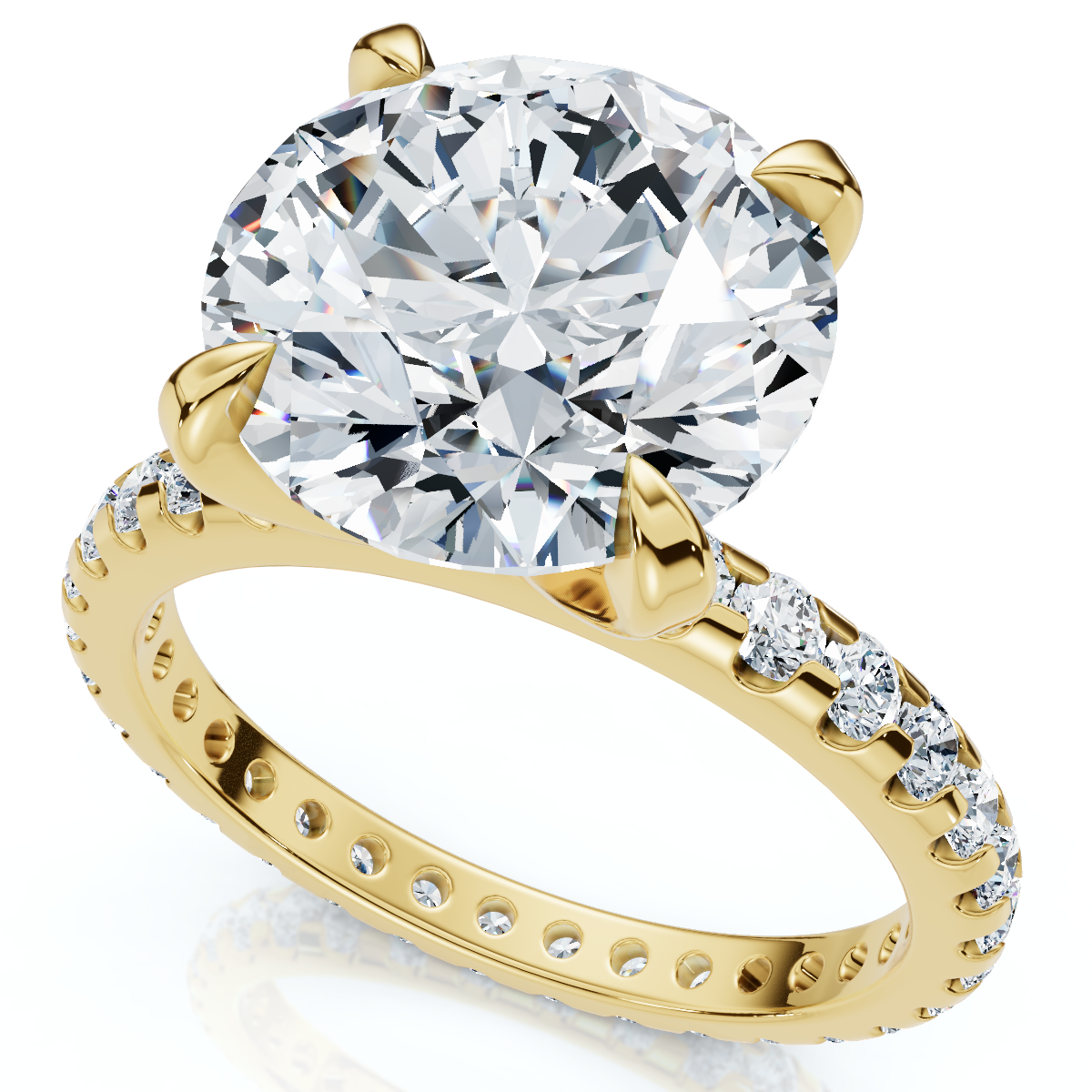 Certified 3 1/2Ct Eternity Diamond Engagement Ring 14k Gold/Platinum Lab Grown (F-G, VS)