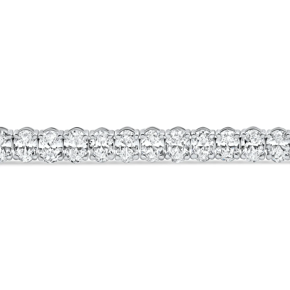 10Ct Oval Cut Diamond Tennis Bracelet 7" 14k White Gold Lab Grown (E-F, VS)