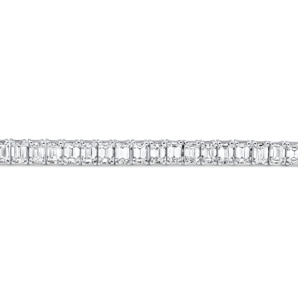 12.25Ct Emerald Cut Diamond Tennis Bracelet