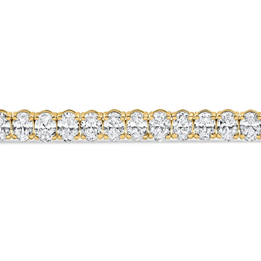 10Ct Oval Cut Diamond Tennis Bracelet 7" 14k Yellow Gold Lab Grown (E-F, VS)