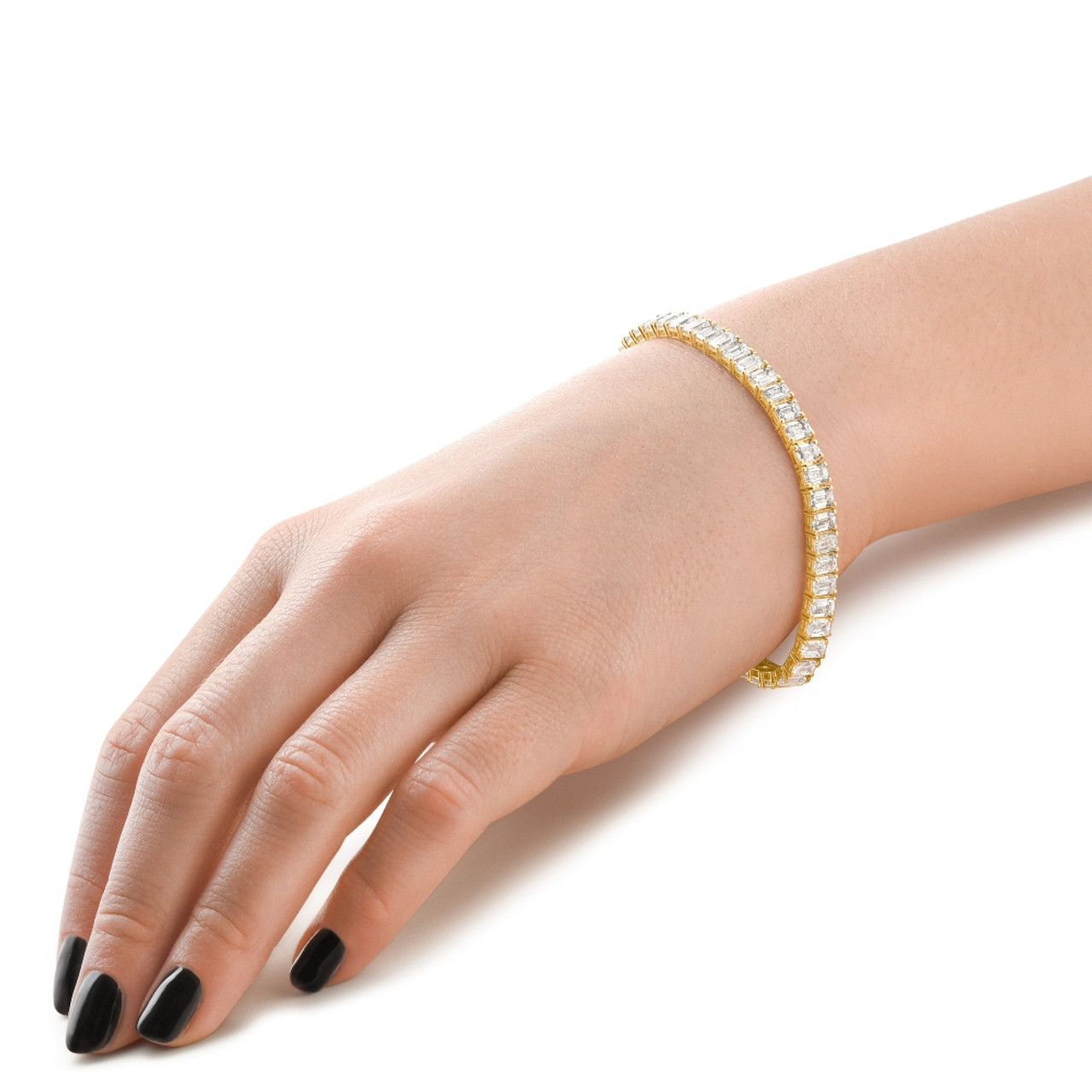 10Ct Oval Cut Diamond Tennis Bracelet 7" 14k Yellow Gold Lab Grown (E-F, VS)