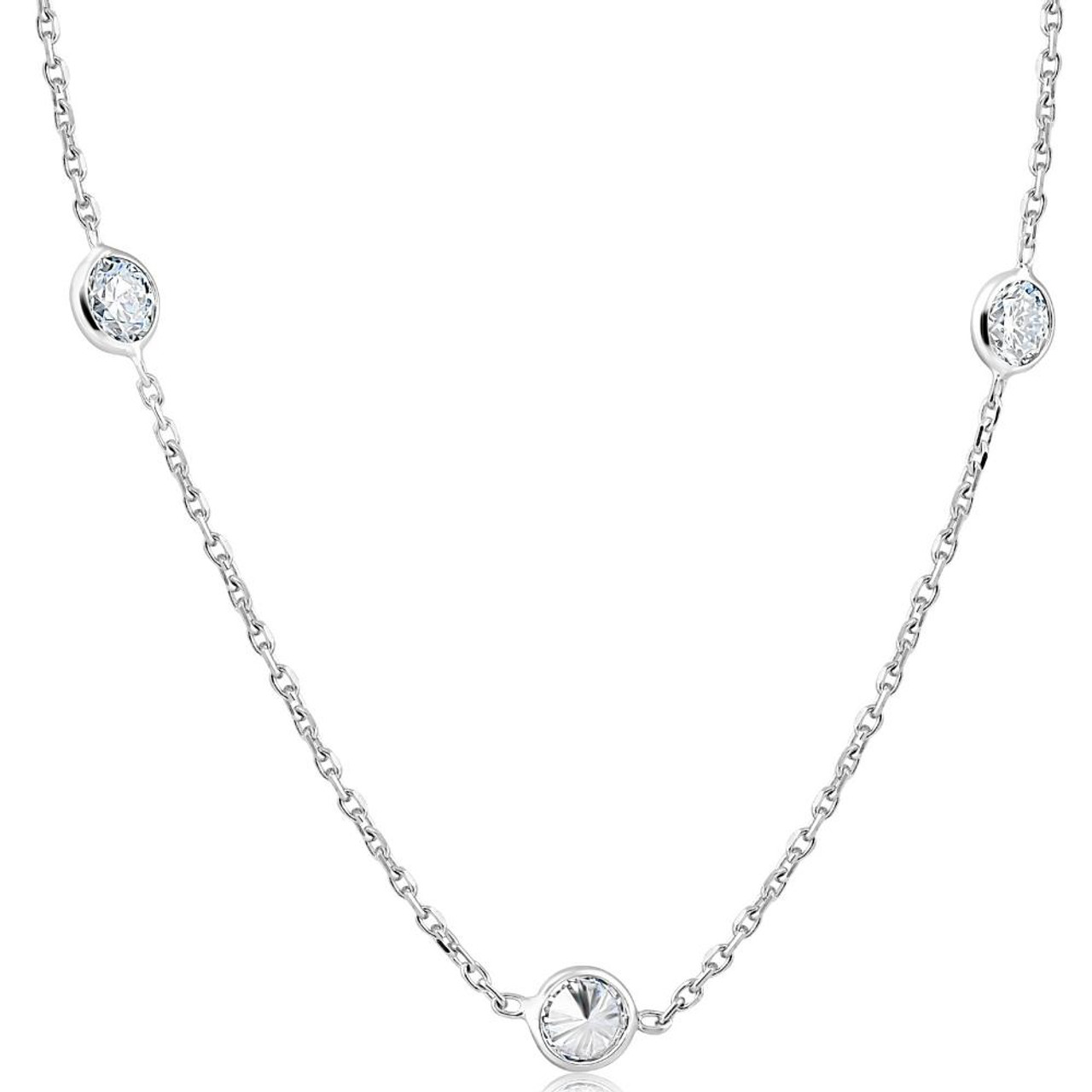 2 Ct Diamonds By The Yard Necklace 14K White Gold Lab Grown Diamond (G-H, VS) 2 Ct Diamonds By The Yard Necklace 14K White Gold Lab Grown Diamond (G-H, VS)