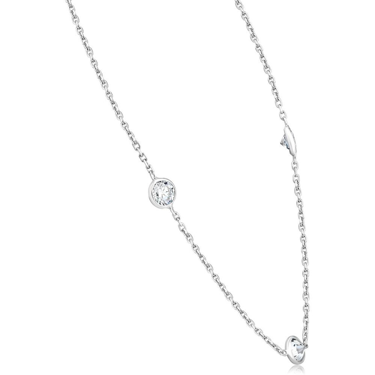 2 Ct Diamonds By The Yard Necklace 14K White Gold Lab Grown Diamond (G-H, VS) 2 Ct Diamonds By The Yard Necklace 14K White Gold Lab Grown Diamond (G-H, VS)