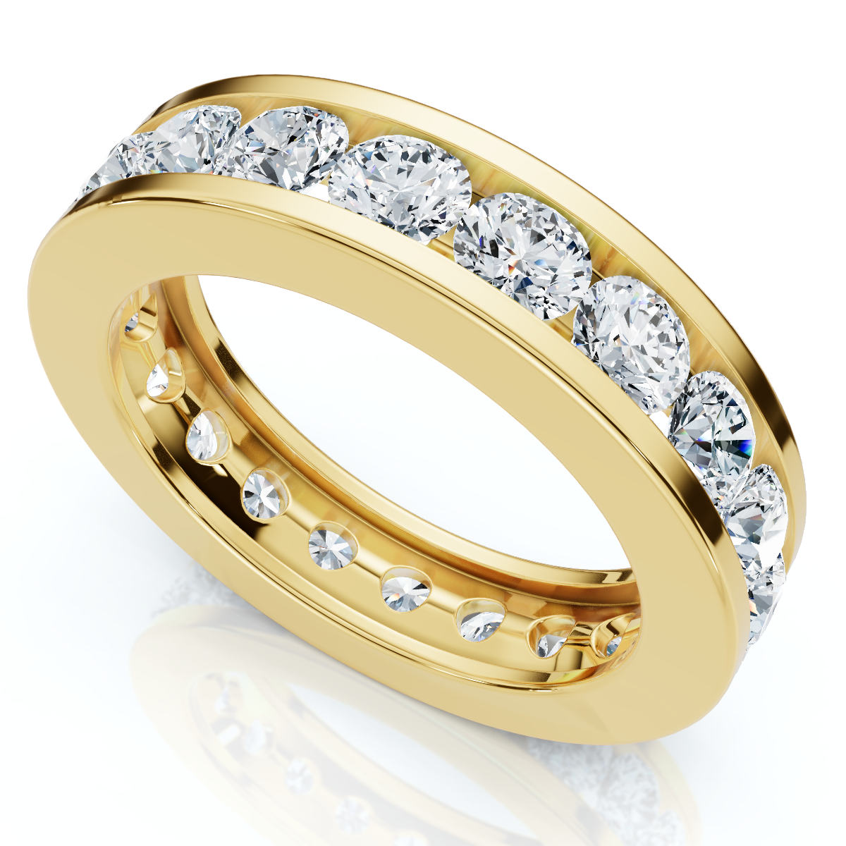 2Ct Channel Set Diamond Eternity Ring 14k Gold or Platinum Lab Grown (E-F, VS)