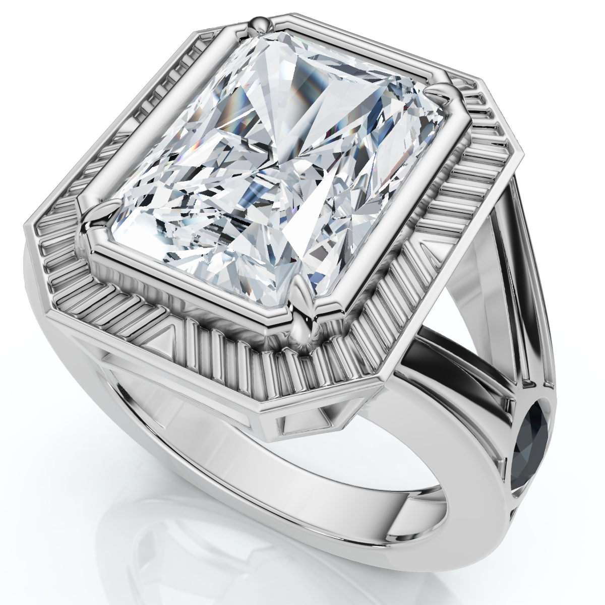 Certified 5 1/2Ct Elongated Radiant Cut Engagement Ring 14k Gold Lab Grown (F-G, VS)