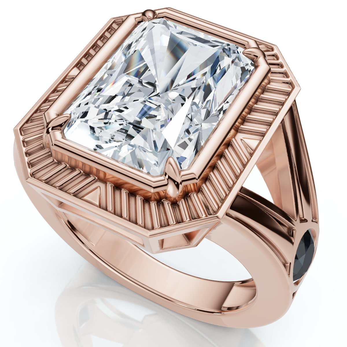 Certified 5 1/2Ct Elongated Radiant Cut Engagement Ring 14k Gold Lab Grown (F-G, VS)