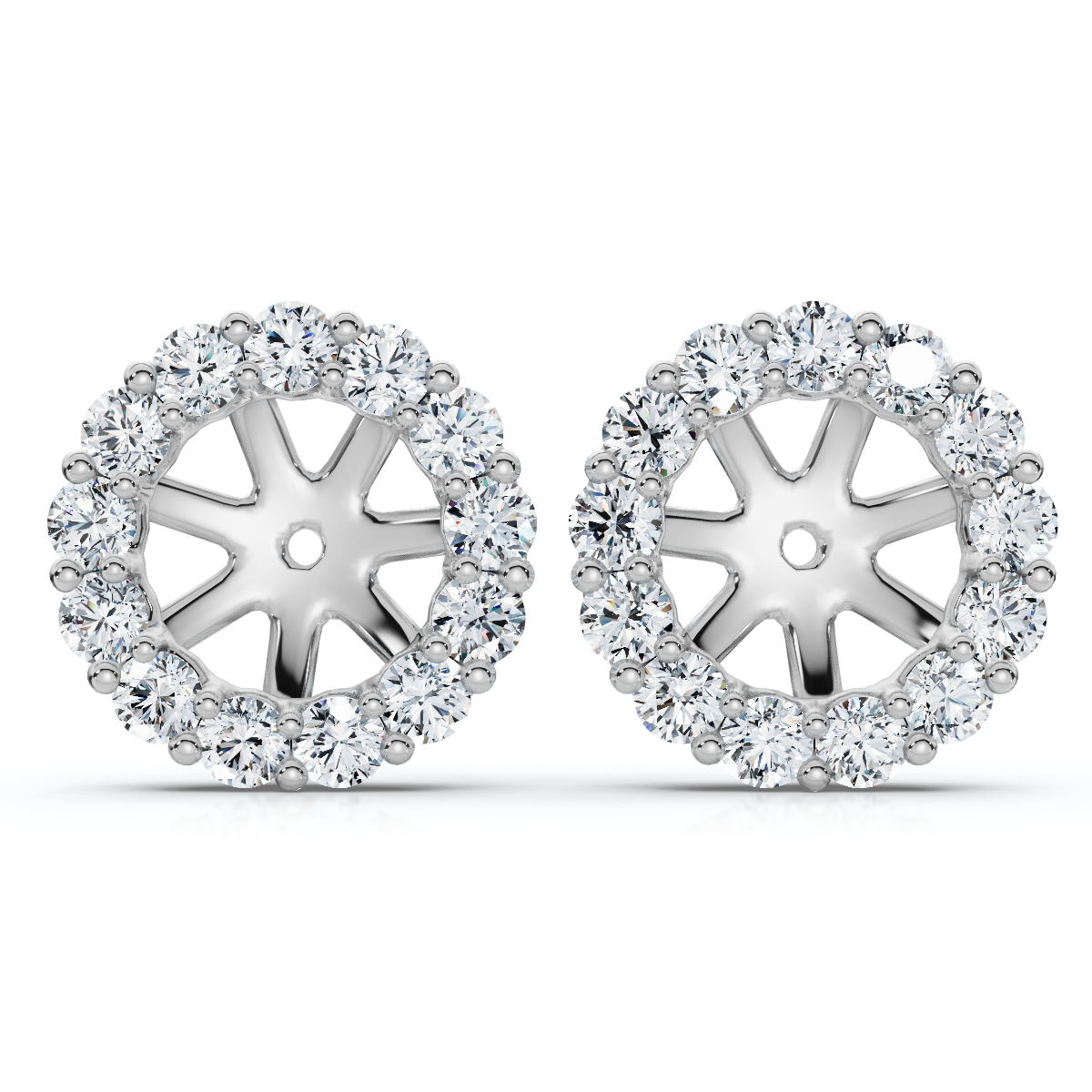 7/8Ct Diamond Earring Jacket 14k Gold Fits 6-6.5mm round stone Lab Grown (E-F, VS)