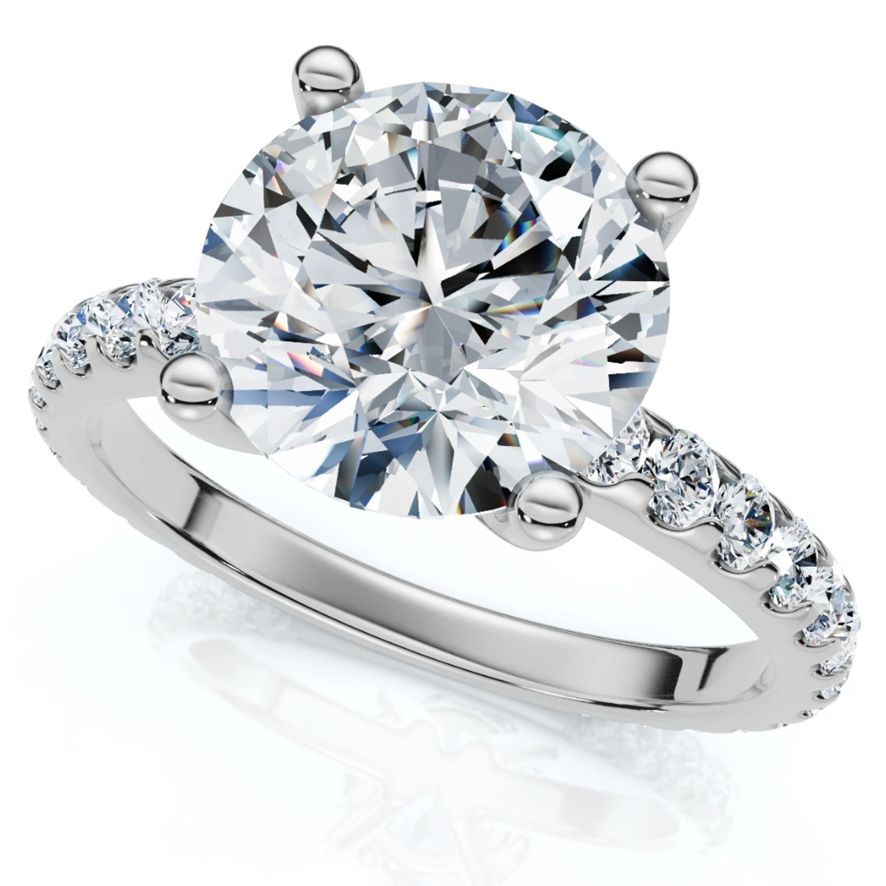 Pave Diamond Ring Setting Lab Grown (G-H, VS2-SI1)