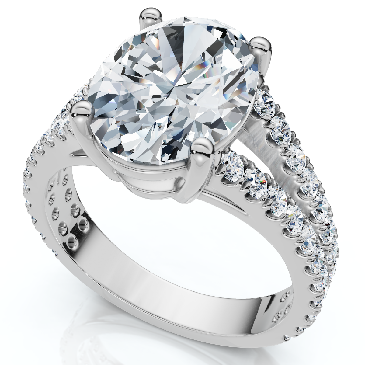 Certified 3 1/2Ct Maribel Oval Diamond Engagement Ring 14k Gold or Pt Lab Grown (F-G, VS)