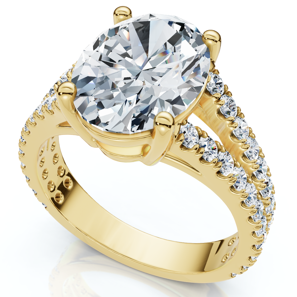 Certified 3 1/2Ct Maribel Oval Diamond Engagement Ring 14k Gold or Pt Lab Grown (F-G, VS)