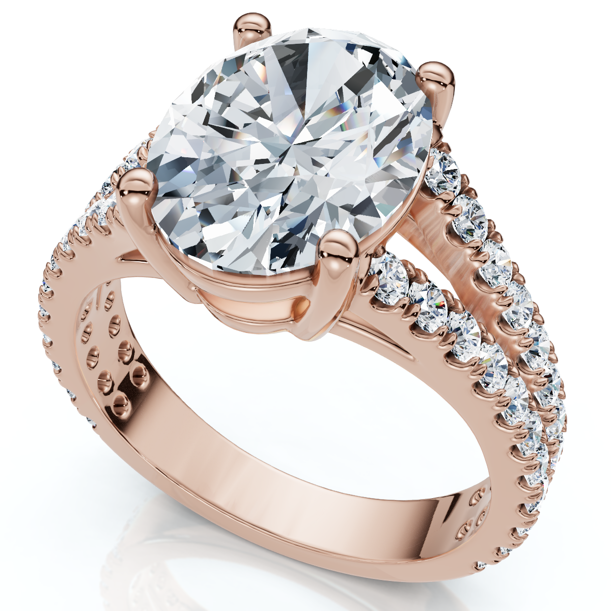 Certified 3 1/2Ct Maribel Oval Diamond Engagement Ring 14k Gold or Pt Lab Grown (F-G, VS)