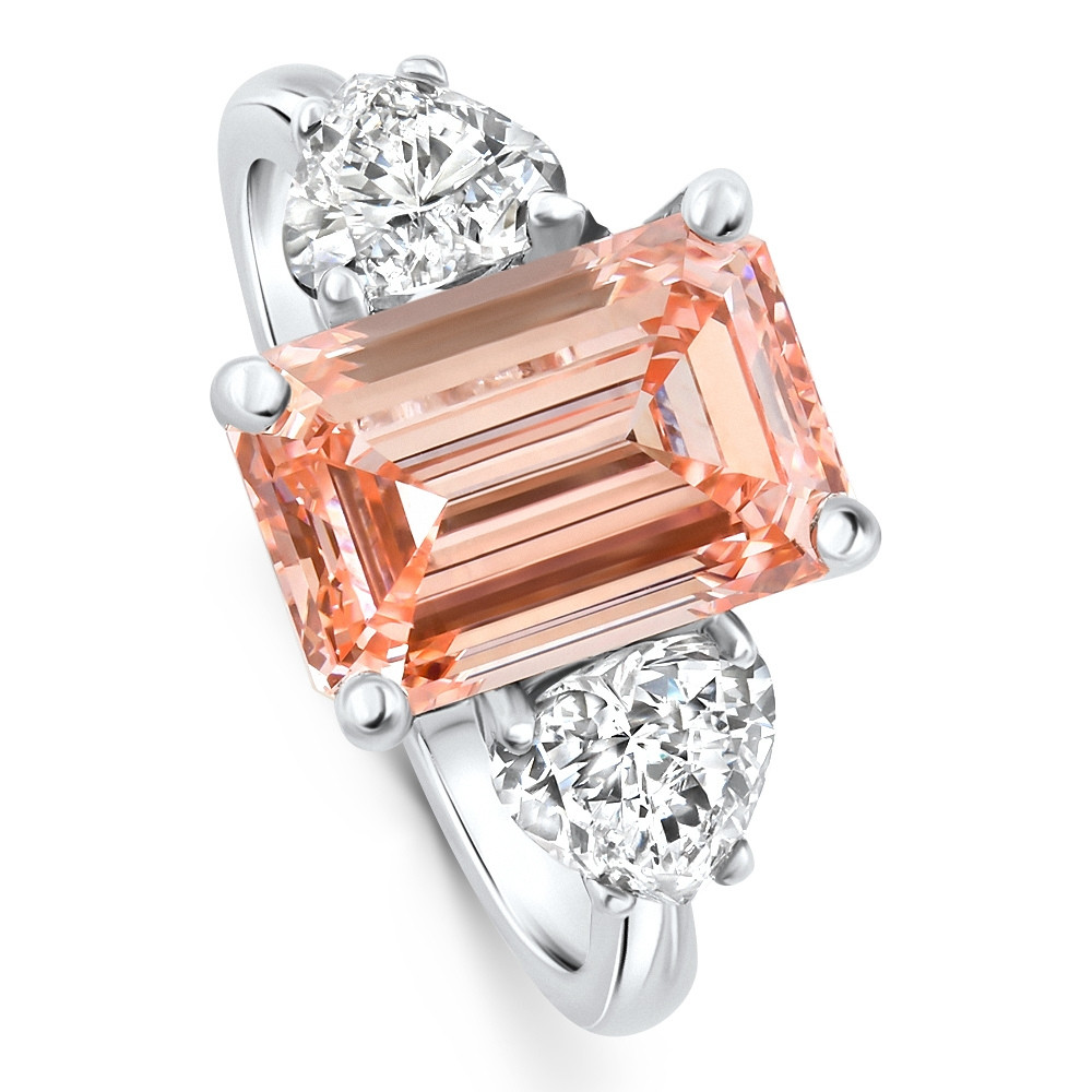Certified 4.44Ct Fancy Vivid Pink Diamond Engagement Ring Gold Lab Grown (Pink, VS)