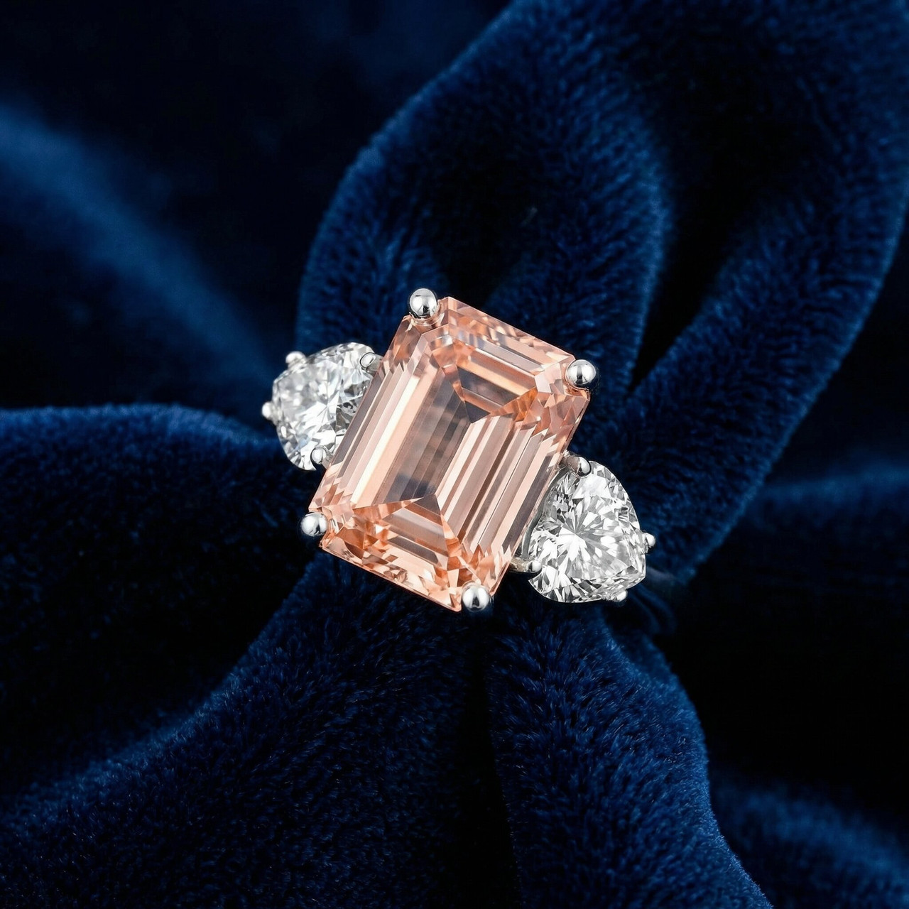 Certified 4.44Ct Fancy Vivid Pink Diamond Engagement Ring Gold Lab Grown (Pink, VS)