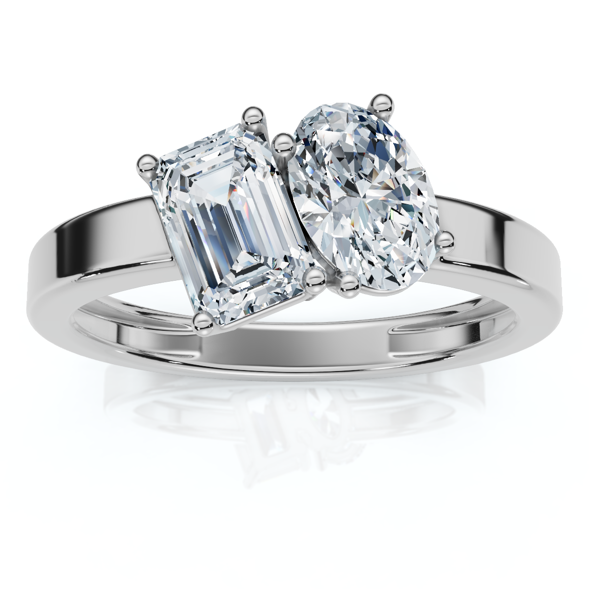 Toi Et Moi 1ct Diamond Ring 14k Gold Lab Grown (E-F, VS)