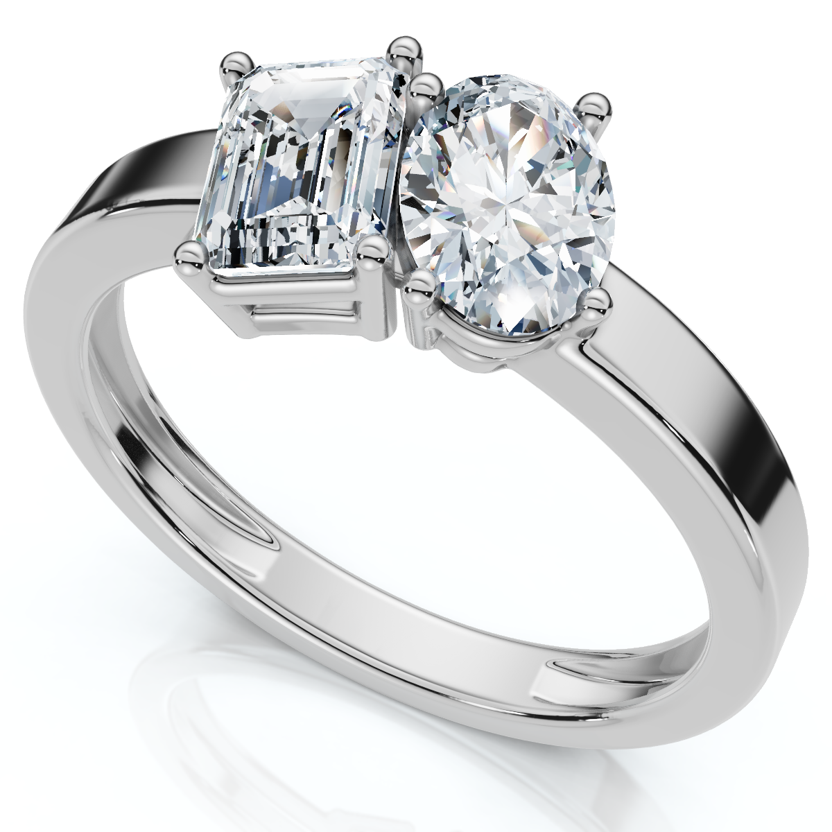 Toi Et Moi 1ct Diamond Ring 14k Gold Lab Grown (E-F, VS)