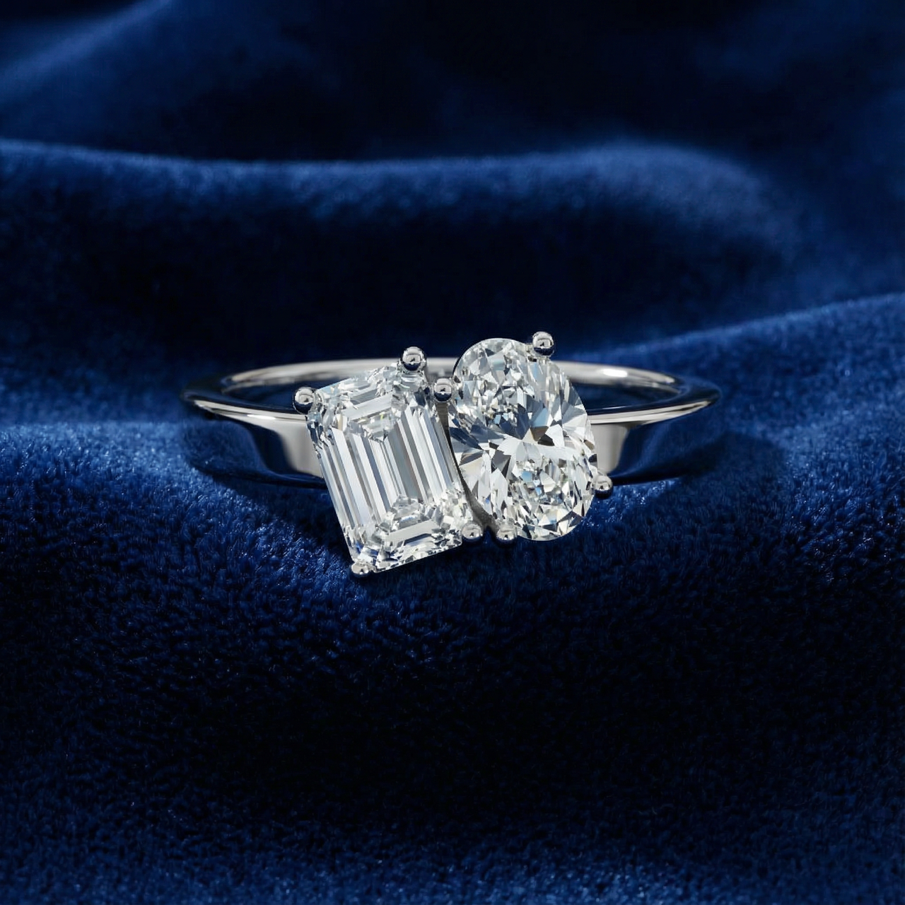 Toi Et Moi 1ct Diamond Ring 14k Gold Lab Grown (E-F, VS)