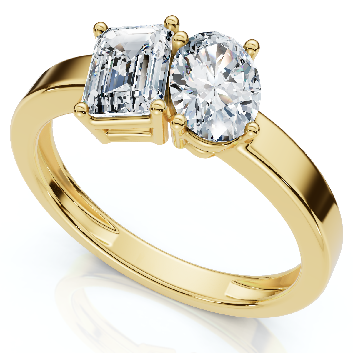 Toi Et Moi 1ct Diamond Ring 14k Gold Lab Grown (E-F, VS)