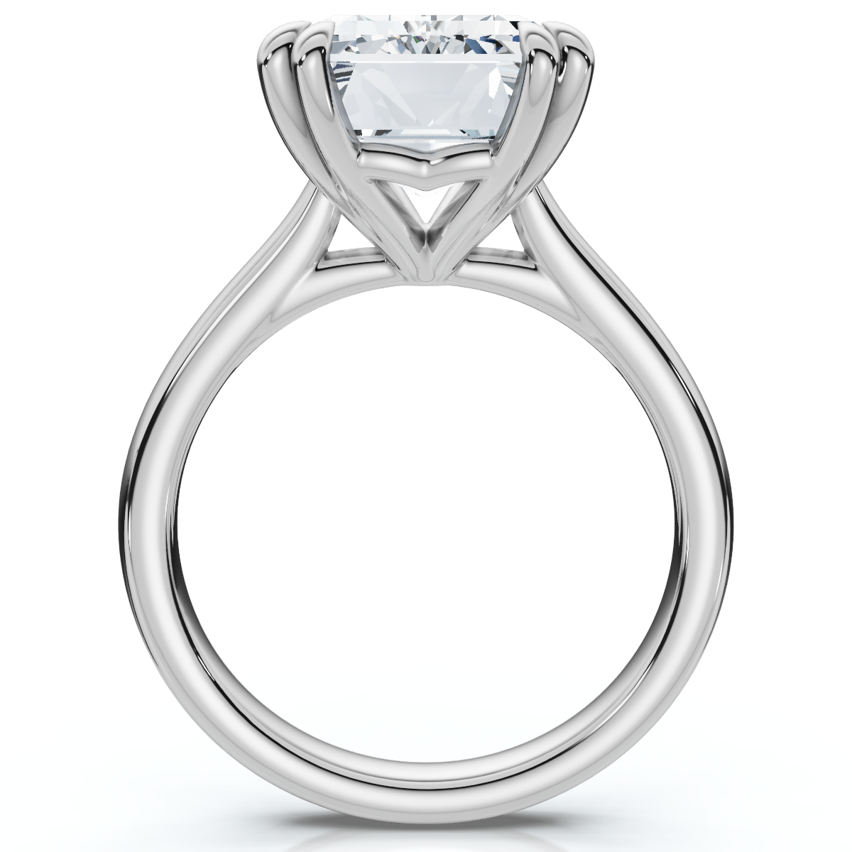 Certified 6Ct Emerald Cut Diamond Solitaire Ring 14k Gold Lab Grown (F-G, VS)