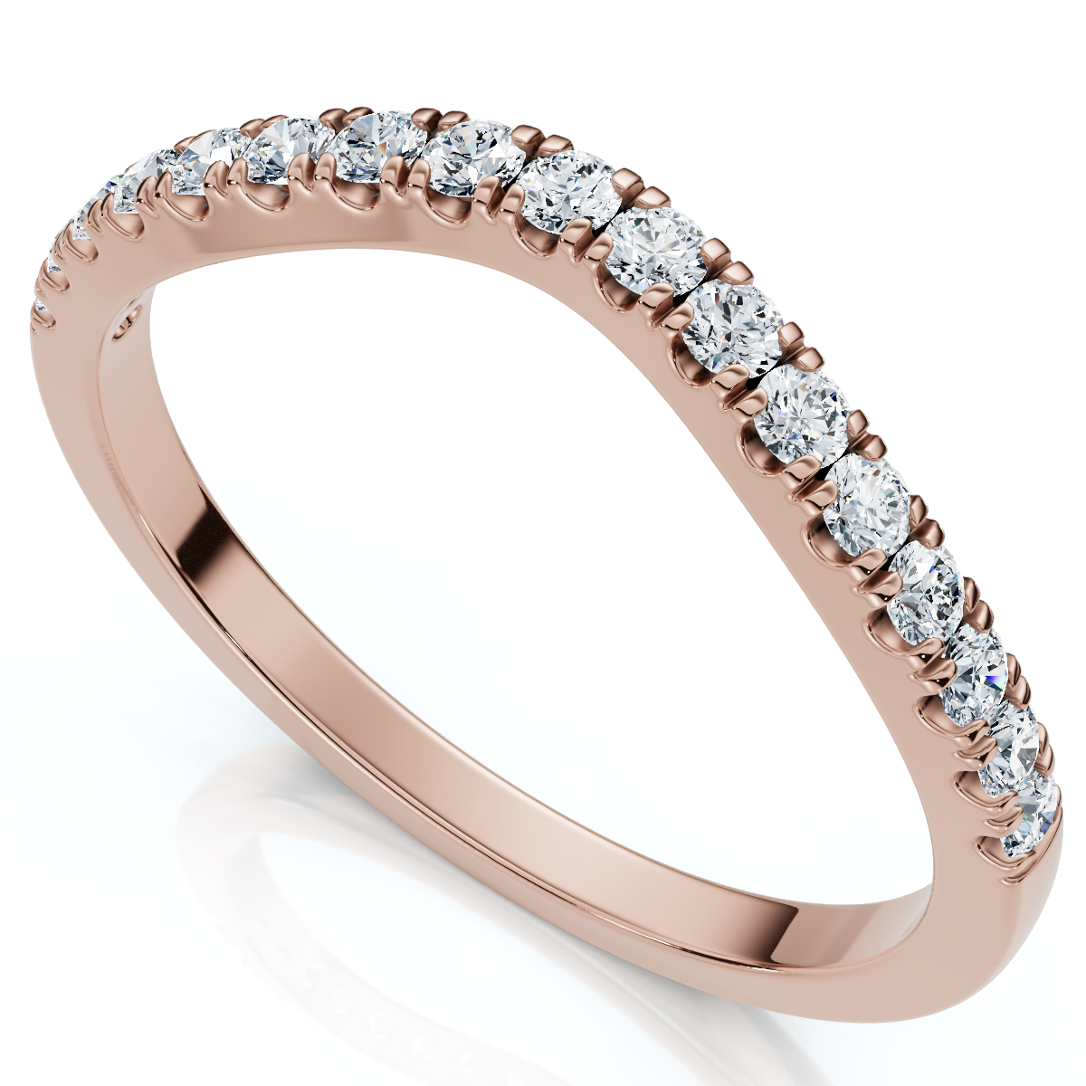 Curved Accent Diamond Guard Ring 14k Gold Lab Grown (E-F, VS)