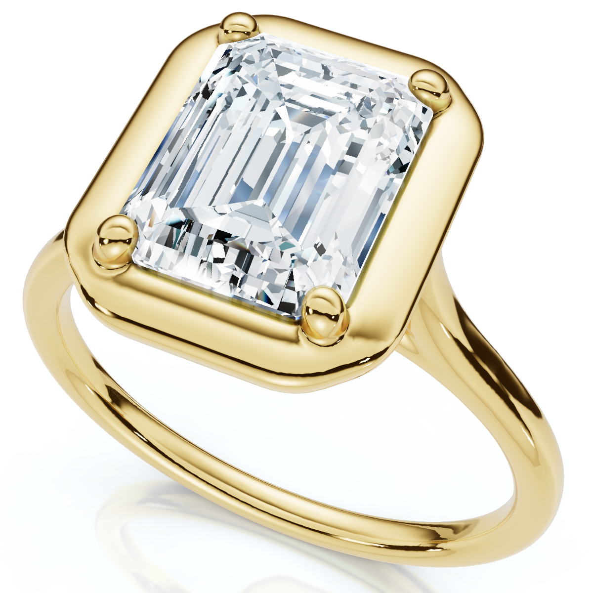 Certified 2Ct Emerald Cut Adriana Diamond Engagement Ring 14k Gold Lab Grown (F-G, VS)