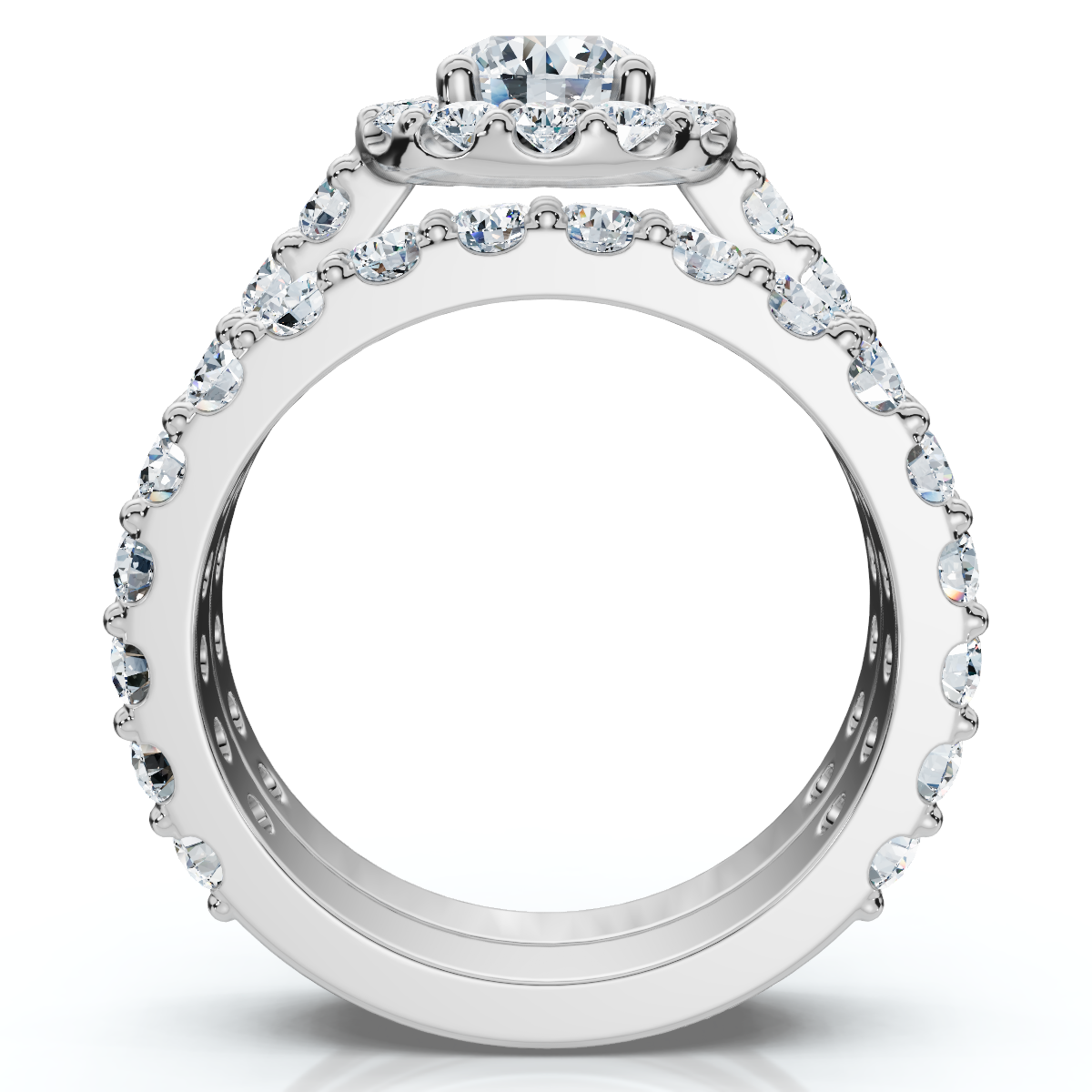 2Ct Diamond Engagement Wedding Engagement Ring Set 10k Gold Lab Grown (E-F, VS)