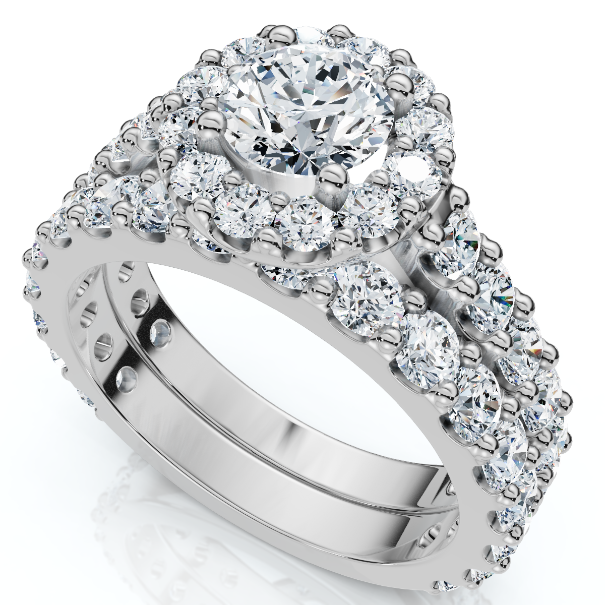 2Ct Diamond Engagement Wedding Engagement Ring Set 10k Gold Lab Grown (E-F, VS)