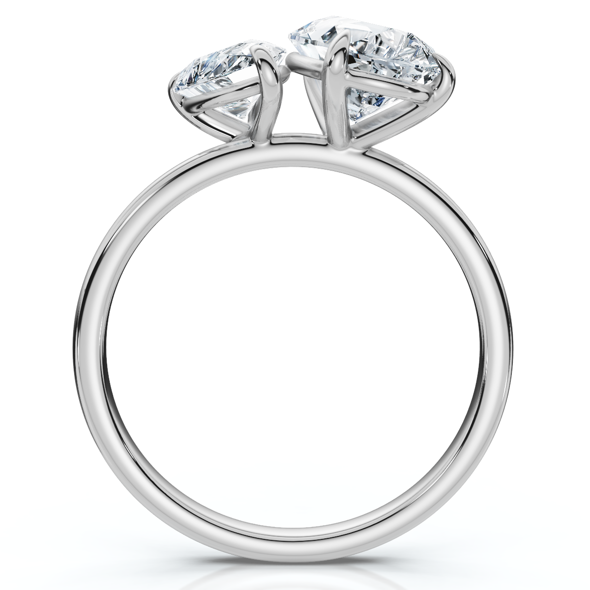 3Ct Toi Et Moi Pear Shape Diamond Ring 14k Gold Lab Grown (E-F, VS)