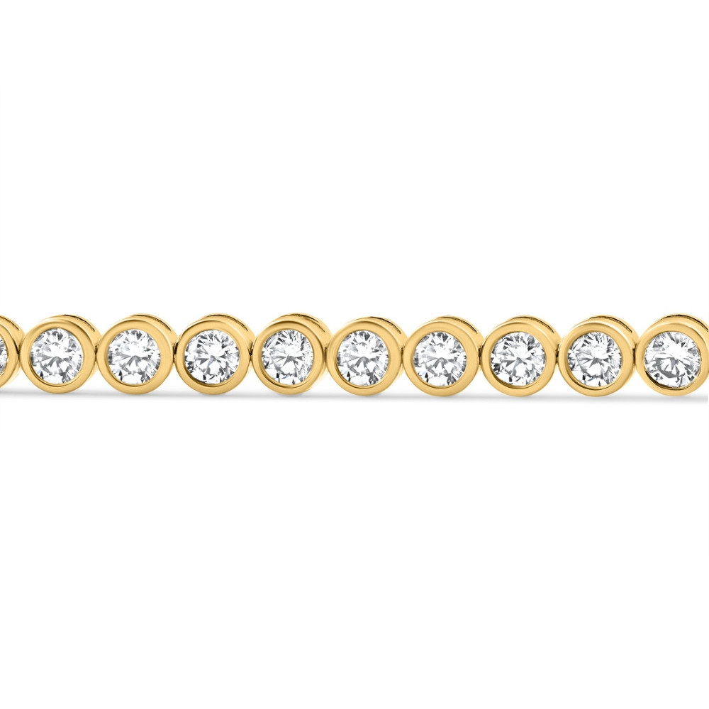 8Ct Bezel Diamond Tennis Bracelet Yellow Gold Lab Grown (E-F, VS)