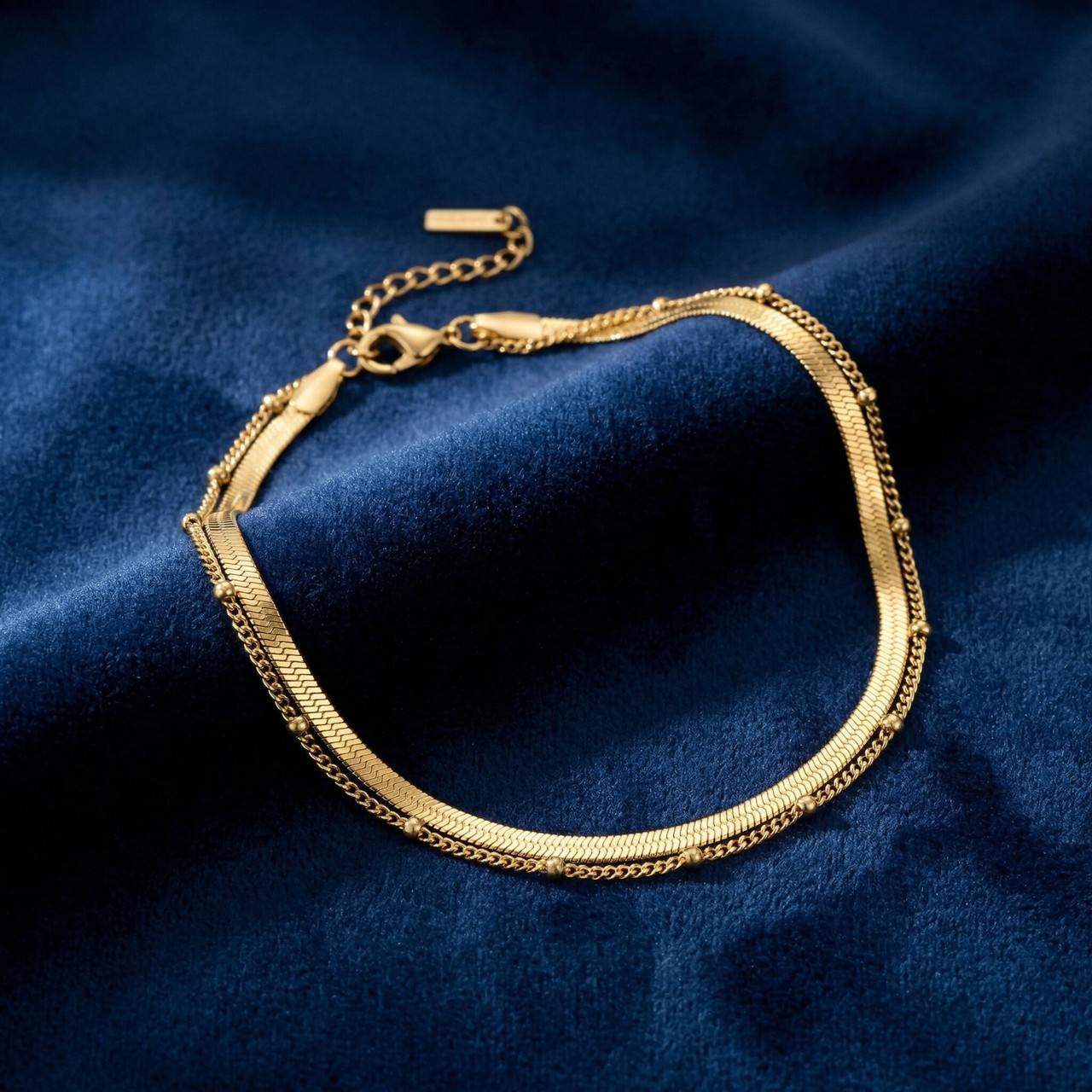 Stefanie Anklet 18k Gold Plated 9.25" with 1.5" Extender