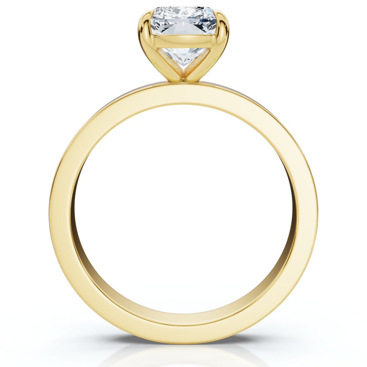 Certified 2Ct Cushion Diamond Cigar Band Engagement Ring 14k Gold Lab Grown (F-G, VS)