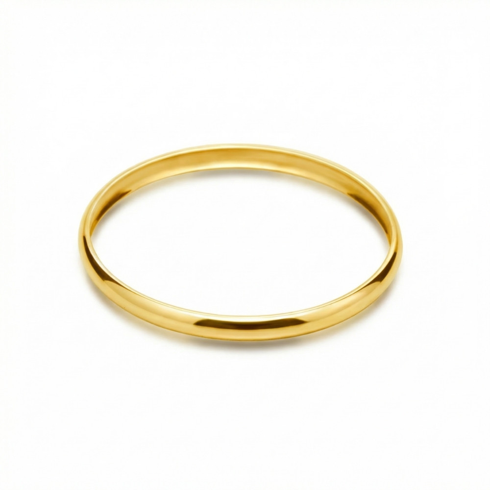 Heavy Weight 6MM 18k Yellow Gold Plated Bangle