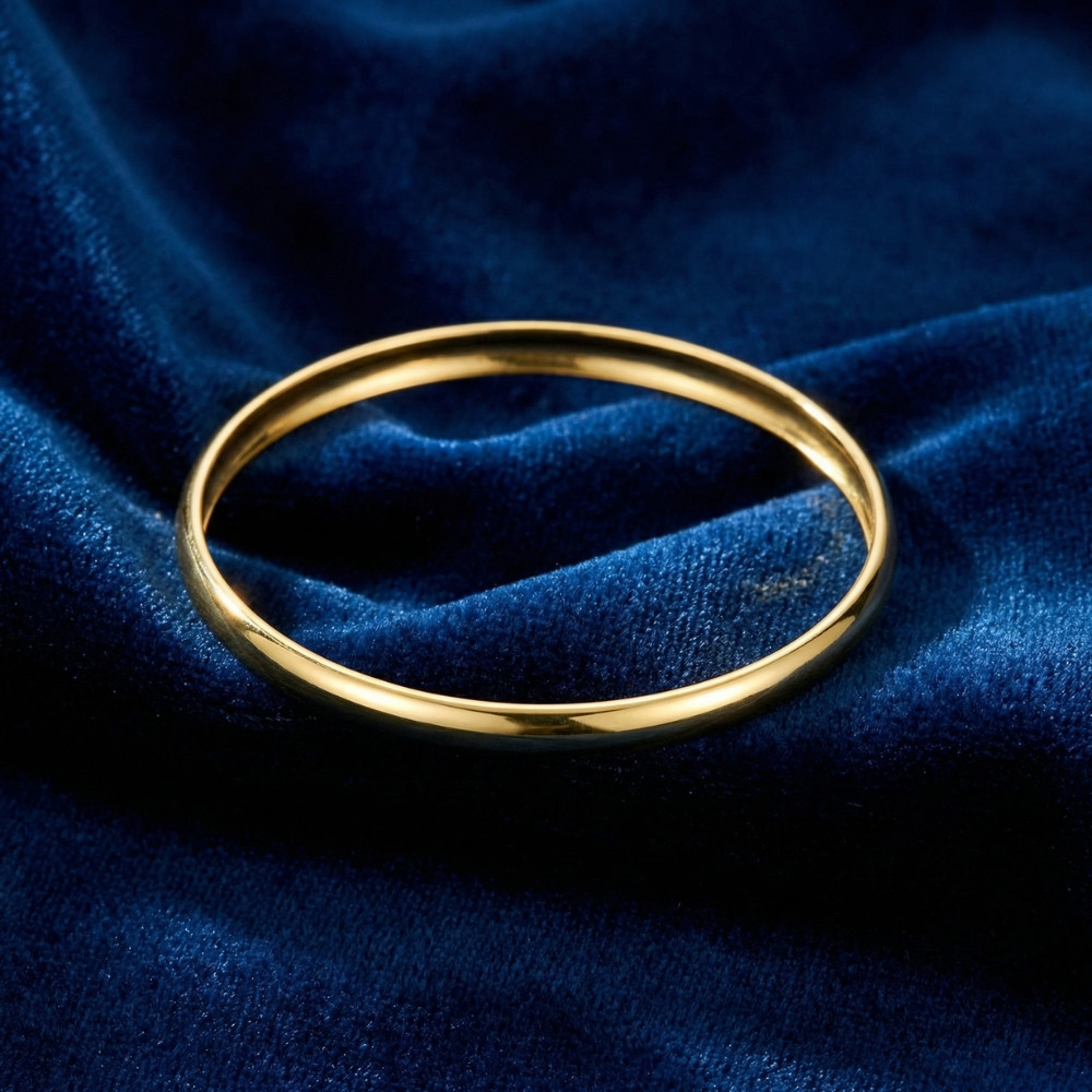 Heavy Weight 6MM 18k Yellow Gold Plated Bangle