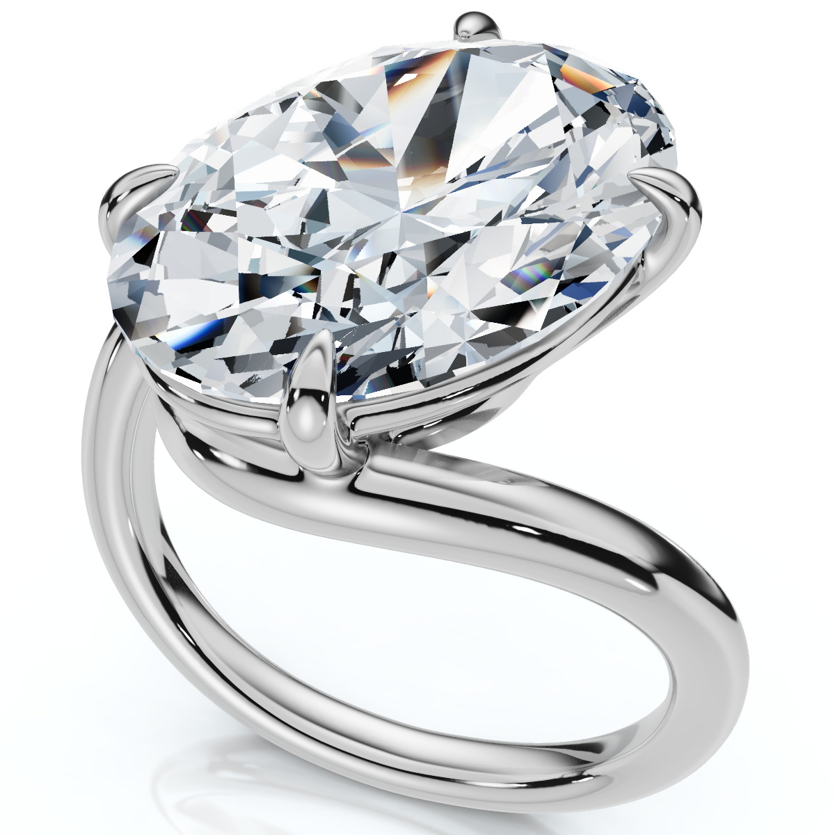 Certified 7Ct Aire Oval Cut Diamond Solitaire Engagement Ring 14k Gold Lab Grown (F-G, VS)