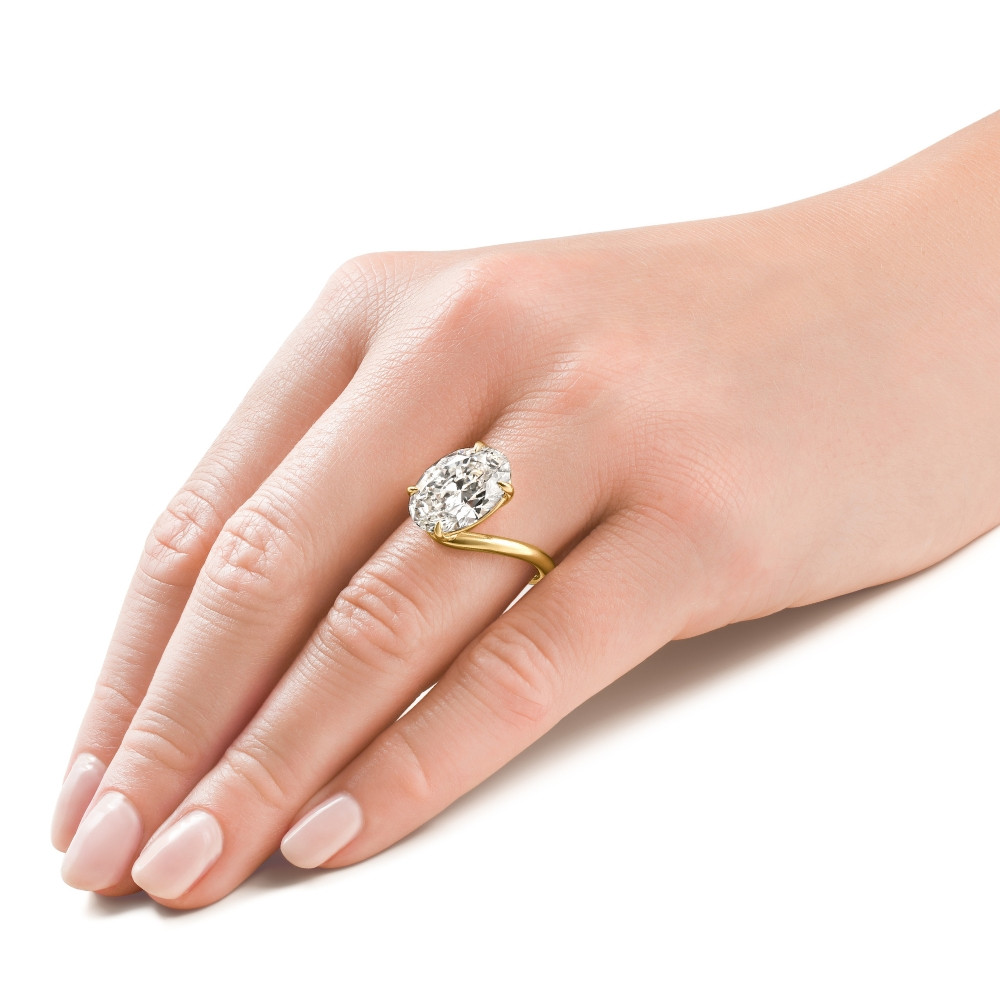 Certified 7Ct Aire Oval Cut Diamond Solitaire Engagement Ring 14k Gold Lab Grown (F-G, VS)