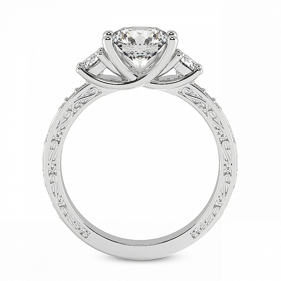 Certified 3.58Ct Designer Engagement Round Diamond Ring White Gold Lab Grown (G-H, VS2-SI1)