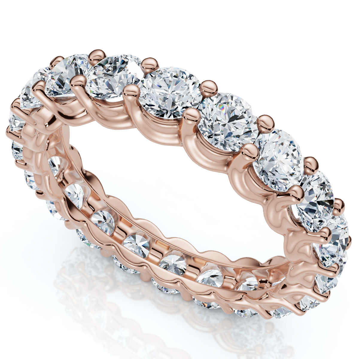 3Ct U Prong Diamond Eternity Wedding Ring 14k Gold or Platinum Lab Grown EF/VS (E-F, VS)