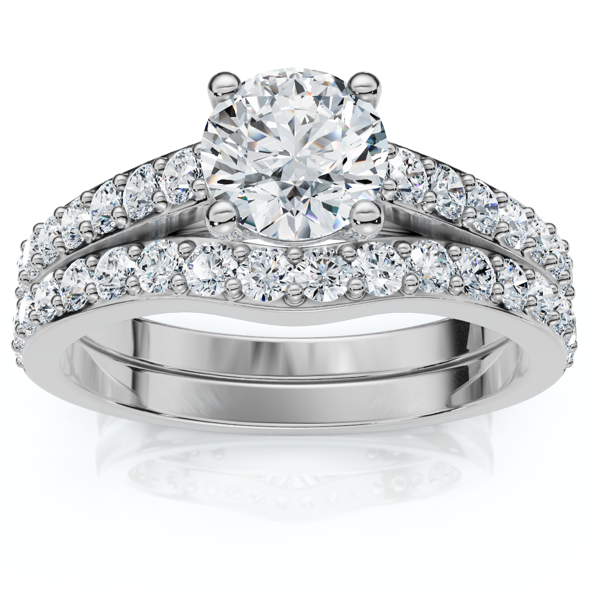 1Ct Jessi Diamond Engagement Wedding Ring Set 14k Gold Lab Grown (E-F, VS)