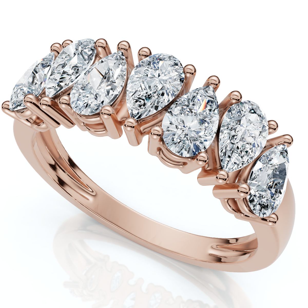 1 1/5Ct Pear Shape Diamond Wedding Anniversary Ring 14k Gold Lab Grown EF/VS (E-F, VS)