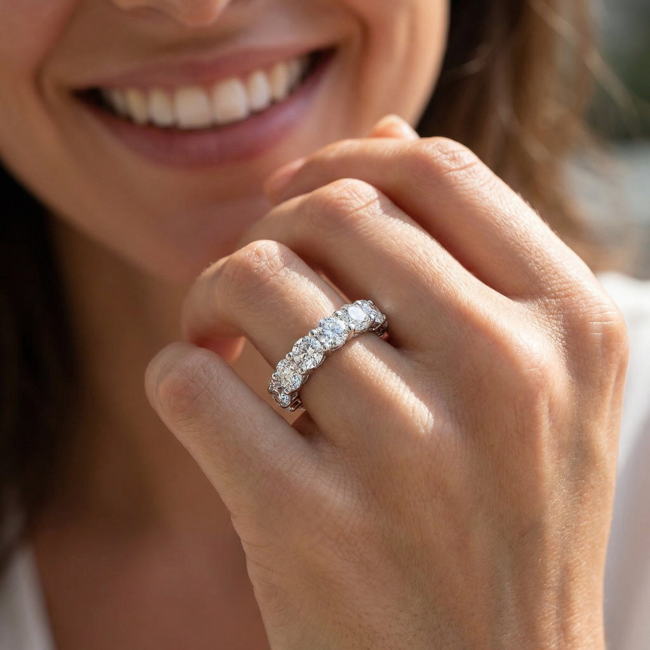 3Ct Mary Diamond Eternity Wedding Ring 14k Gold or Platinum Lab Grown EF/VS (E-F, VS)
