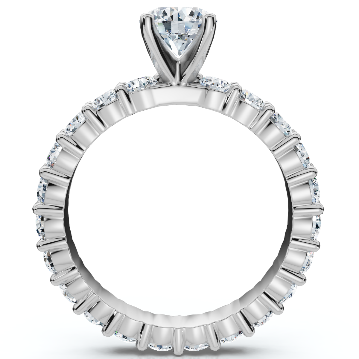 2 1/4Ct Diamond Eternity Engagement Ring 14k Gold Lab Grown EF/VS (E-F, VS)