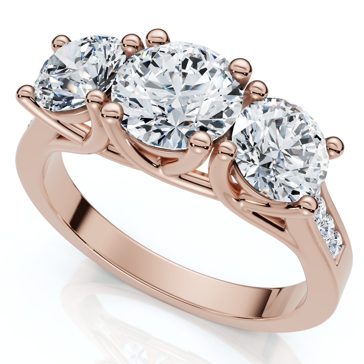 2Ct Three Stone Diamond Anniversary Engagement Ring 14k Gold or Pt Lab Grown (E-F, VS)