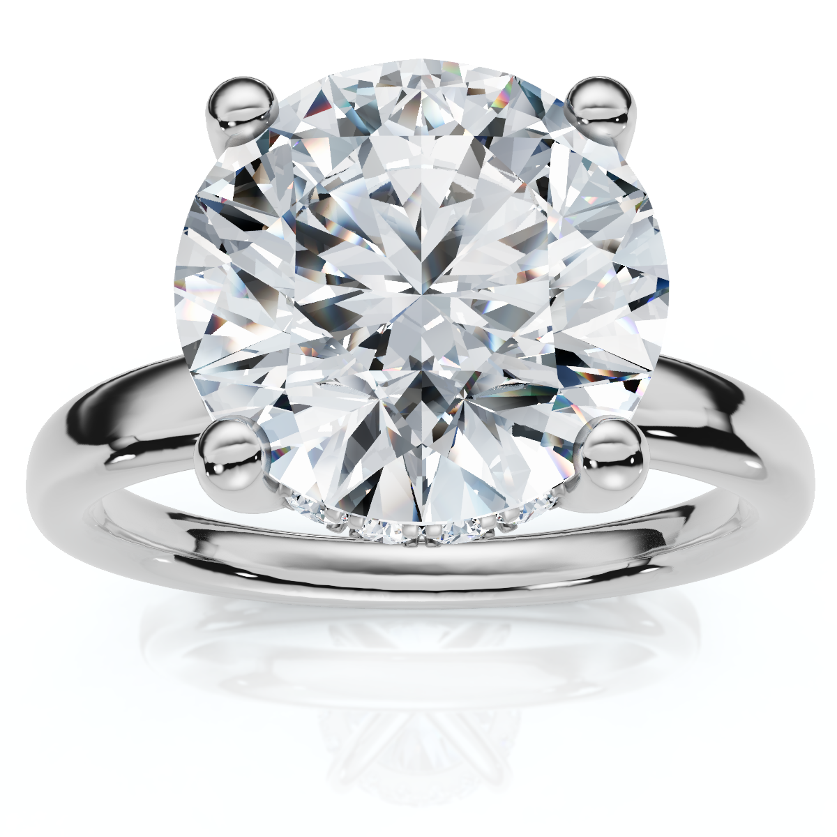 Certified 3 1/10Ct Hidden Halo Diamond Engagement Ring 14k Gold Lab Grown (E-F, VS)