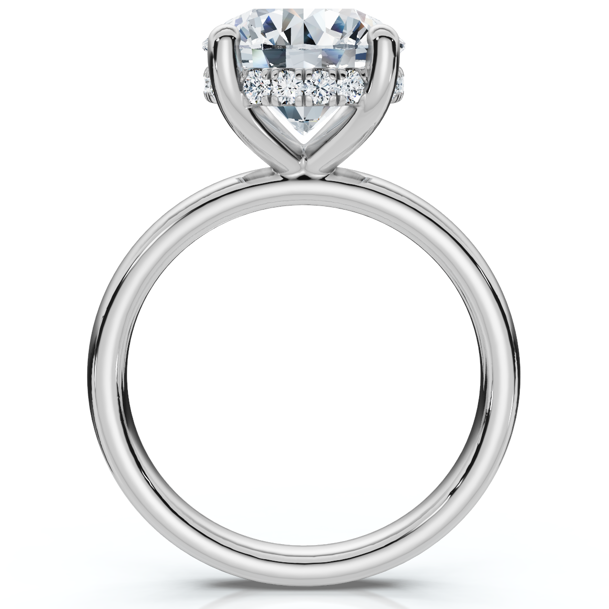 Certified 3 1/10Ct Hidden Halo Diamond Engagement Ring 14k Gold Lab Grown (E-F, VS)