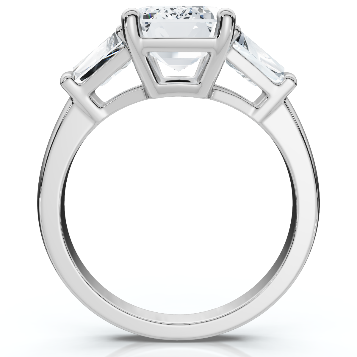 Certified 4Ct Randi Emerald Diamond Engagement Ring 14k Gold or PT Lab Grown (E-F, VS)