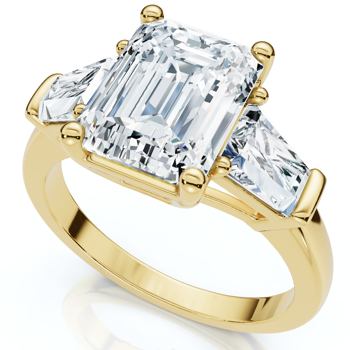 Certified 4Ct Randi Emerald Diamond Engagement Ring 14k Gold or PT Lab Grown (E-F, VS)