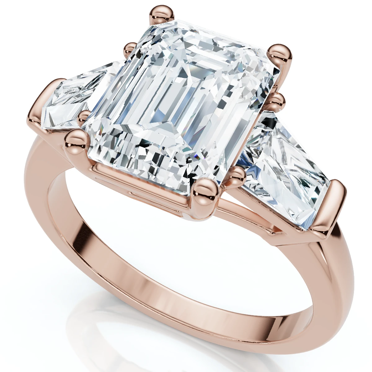 Certified 4Ct Randi Emerald Diamond Engagement Ring 14k Gold or PT Lab Grown (E-F, VS)