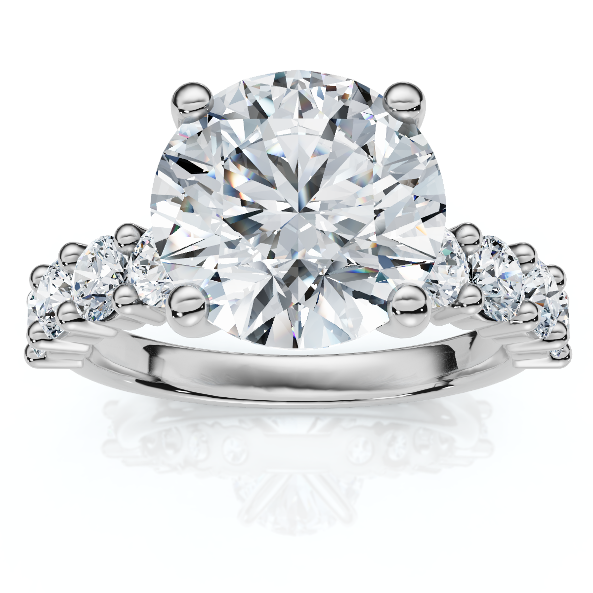 Certified 3Ct Danica Diamond Engagement Ring 14k Gold or PT Lab Grown (E-F, VS)