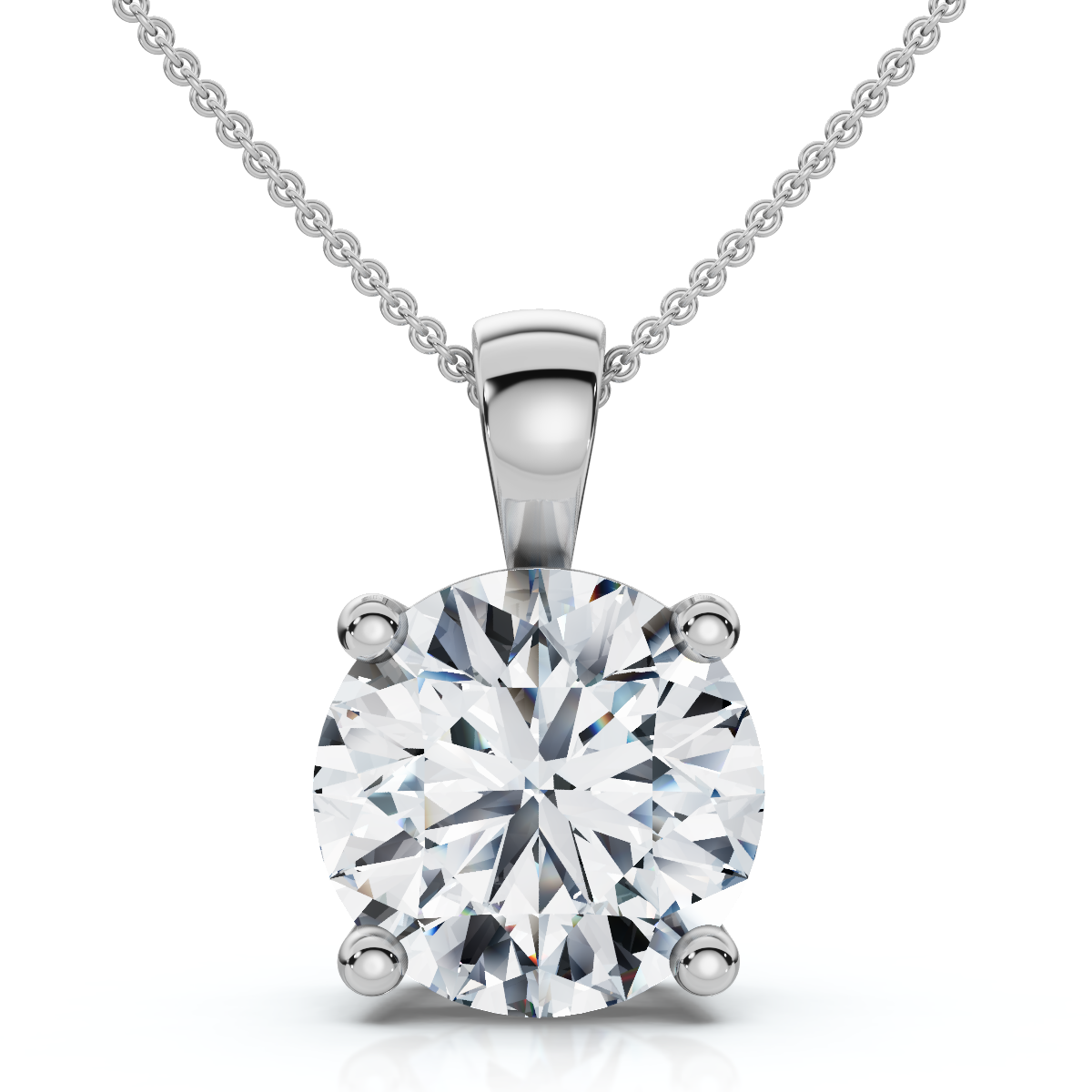 Certified 2.30Ct Diamond Solitaire Pendant 14k Gold 18" Necklace Lab Grown (F-G, VS2-SI1)