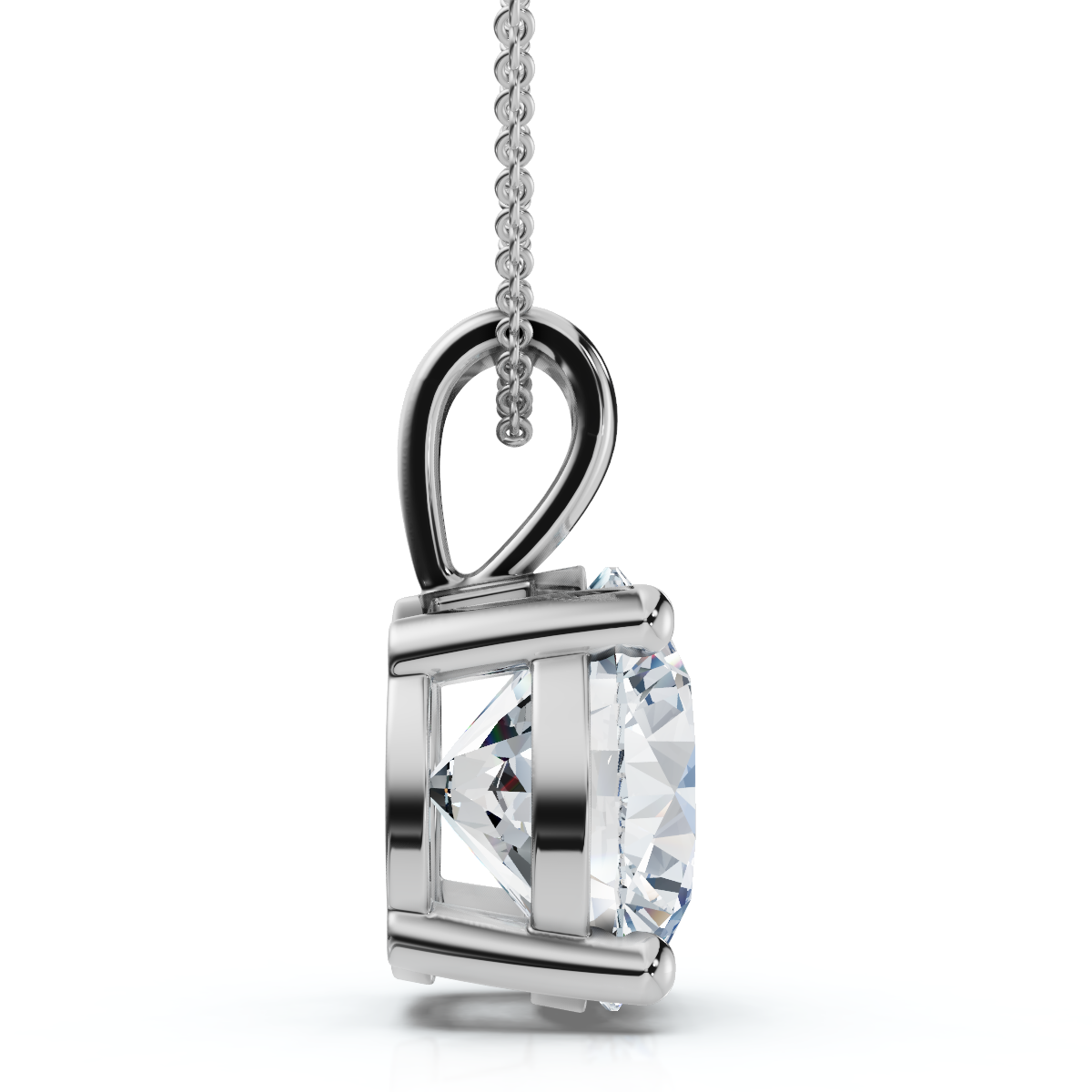 Certified 2.30Ct Diamond Solitaire Pendant 14k Gold 18" Necklace Lab Grown (F-G, VS2-SI1)