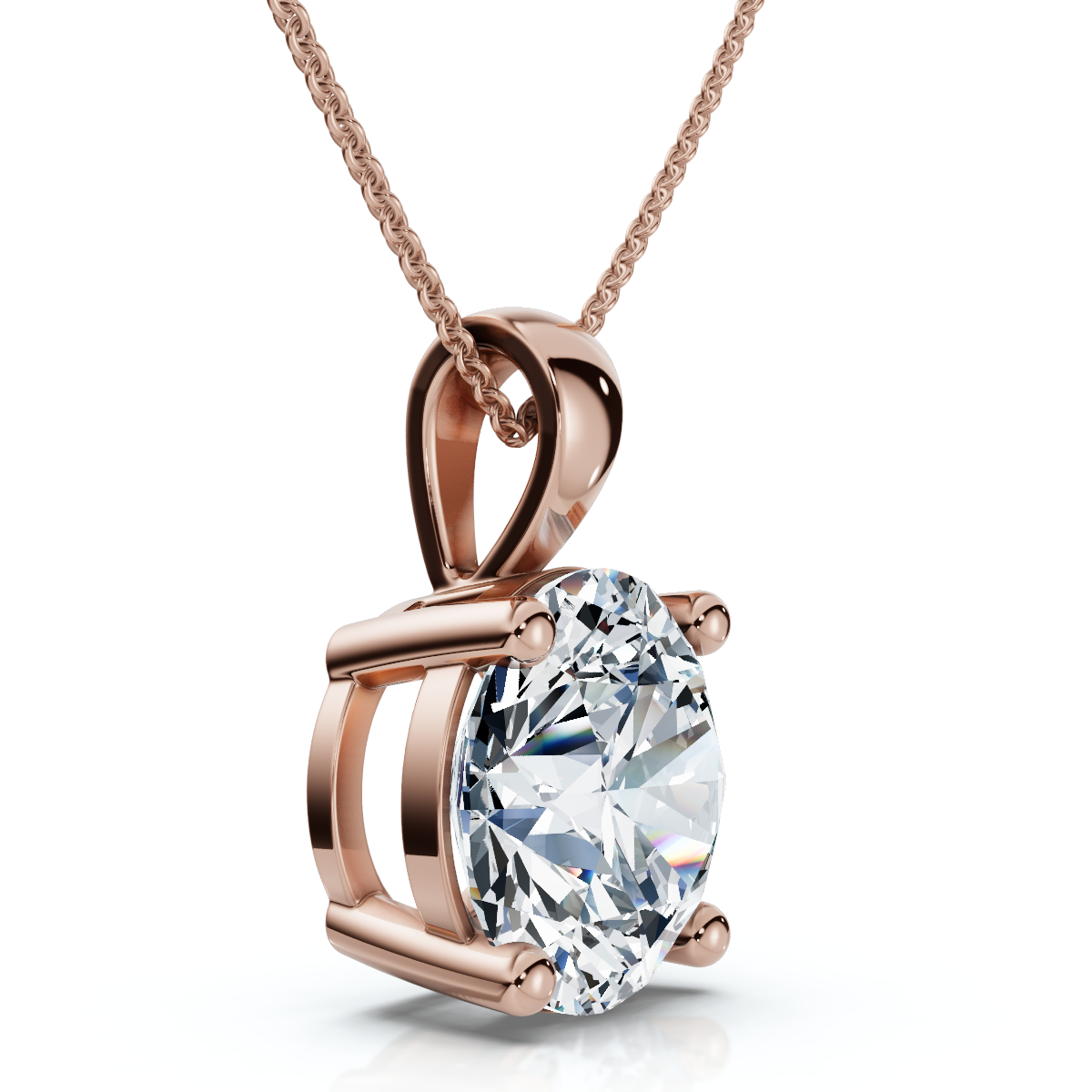 Certified 2.30Ct Diamond Solitaire Pendant 14k Gold 18" Necklace Lab Grown (F-G, VS2-SI1)